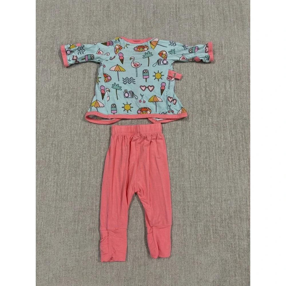 Little Sleepies Pool Party Girl Crossover Set Size Preemie Bamboo Kimono Top